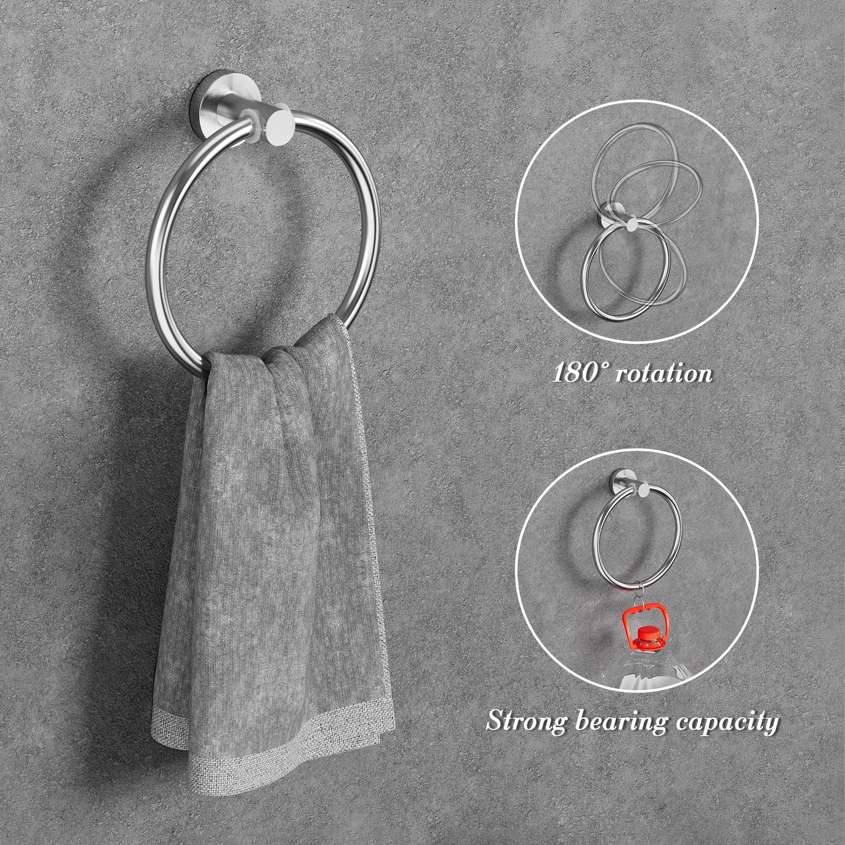 Bathroom Hardware Towel Bar Set -Brushed Nickel Bathroom Accessories Set - Including 16'' Hand Towel Bars - Toilet Paper Holders